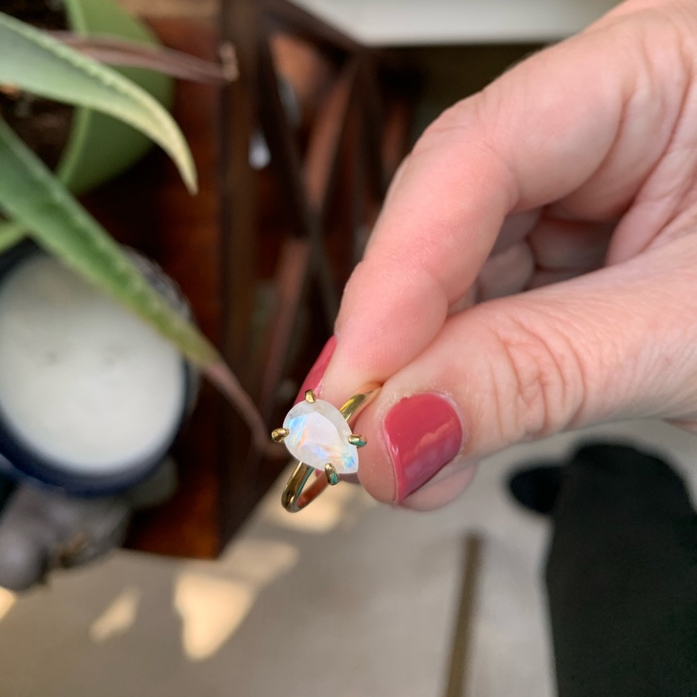 Gold Moonstone Ring